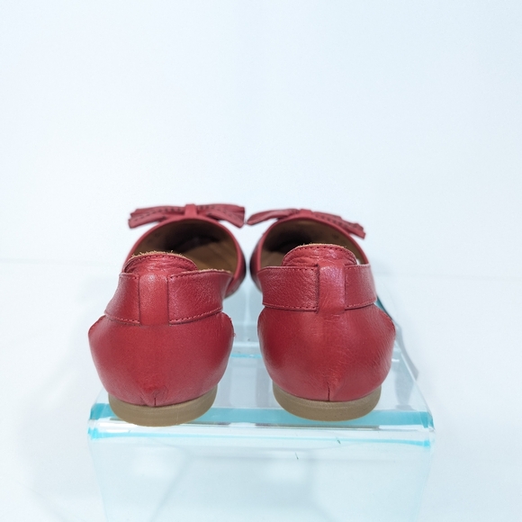 Spring Step Bowtiful Flat NEW Eu 40 Women Red Leather Slip on Shoes d'orsay - Picture 11 of 12